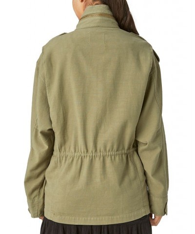 Women's FOUR POCKET MILITARY JACKET Olive $75.18 Jackets