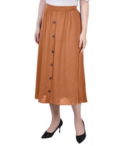 Women's Knee Length A-line Skirt Orange $16.64 Skirts