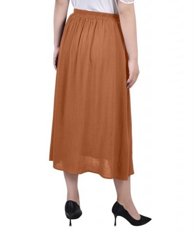 Women's Knee Length A-line Skirt Orange $16.64 Skirts