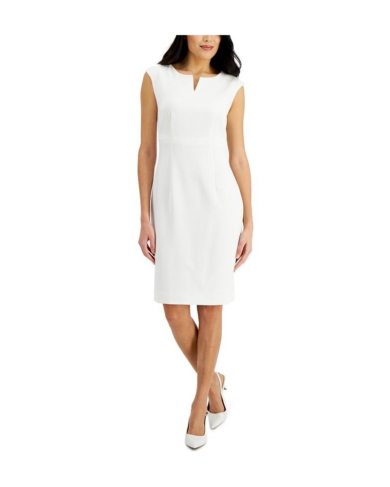 Notched-Neck Sheath Dress White $28.61 Dresses