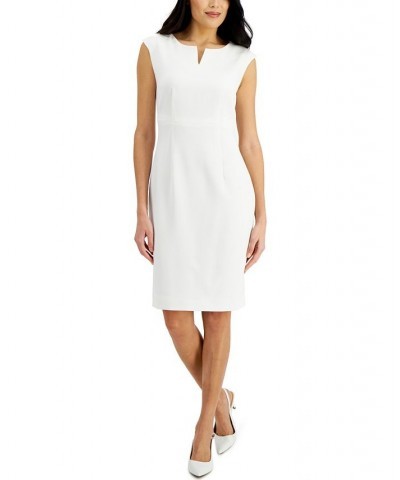 Notched-Neck Sheath Dress White $28.61 Dresses