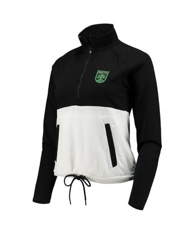 Women's Black White Austin FC Harbor Raglan Half-Zip Jacket Black, White $28.70 Jackets