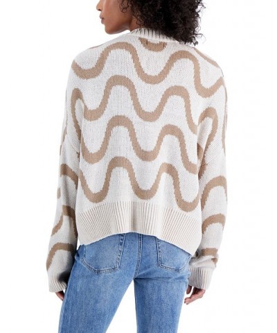 Juniors' Wave Button-Front Cardigan Sweater Taupe $13.21 Sweaters