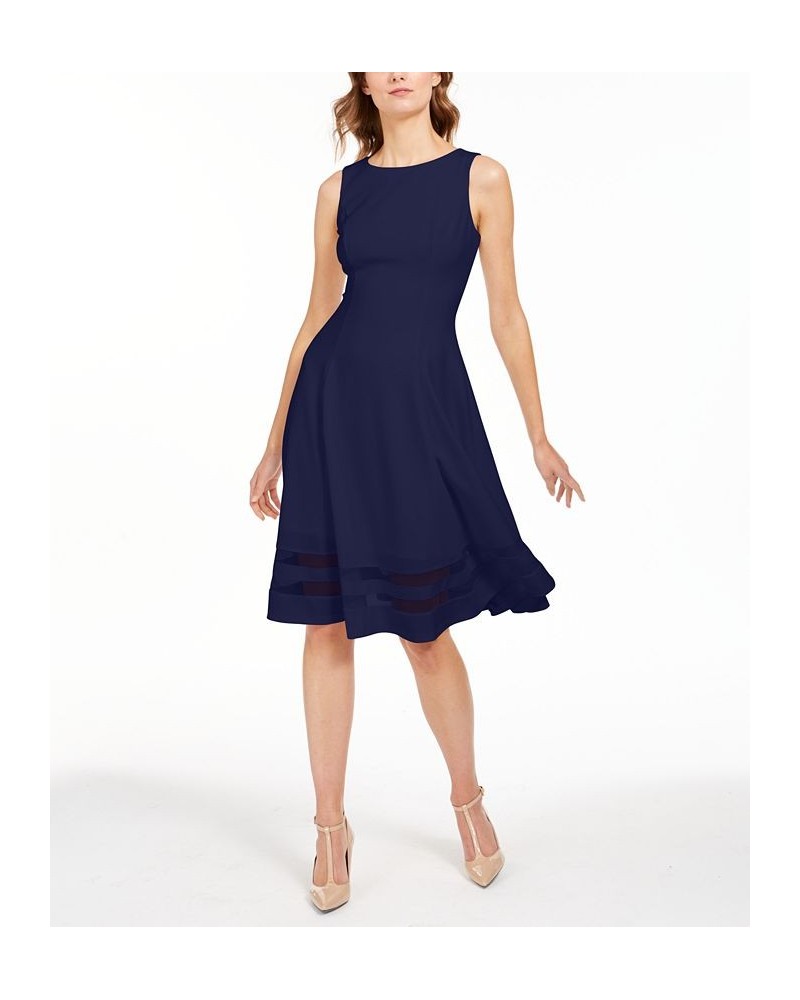 Mesh-Inset Dress Blue $45.99 Dresses