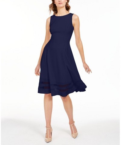 Mesh-Inset Dress Blue $45.99 Dresses