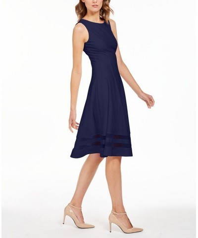 Mesh-Inset Dress Blue $45.99 Dresses