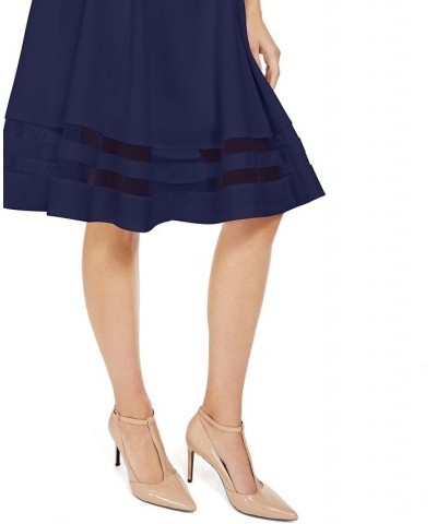 Mesh-Inset Dress Blue $45.99 Dresses