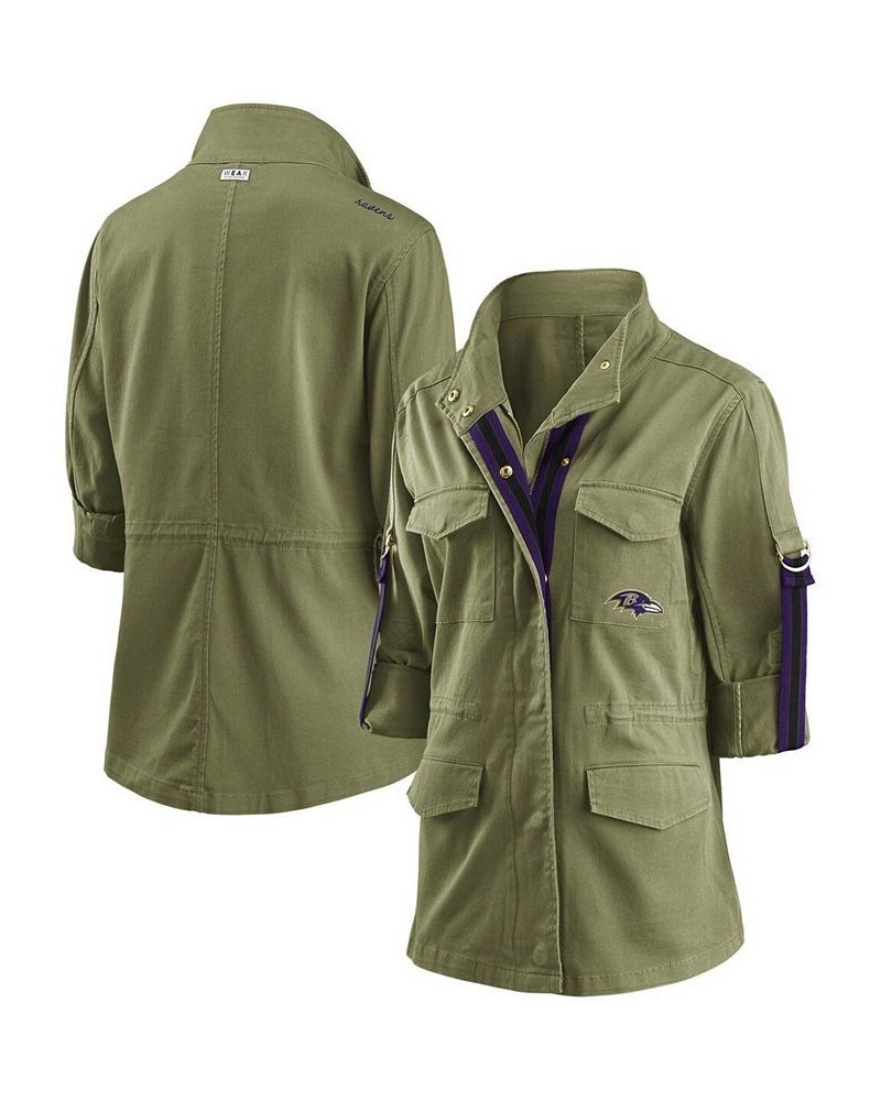 Women's Olive Baltimore Ravens Full-Zip Utility Jacket Olive $51.60 Jackets