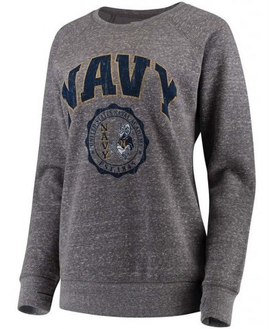 Women's Heathered Gray Navy Midshipmen Edith Vintage-Like Knobi Pullover Sweatshirt Heathered Gray $30.00 Sweatshirts