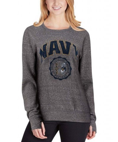 Women's Heathered Gray Navy Midshipmen Edith Vintage-Like Knobi Pullover Sweatshirt Heathered Gray $30.00 Sweatshirts