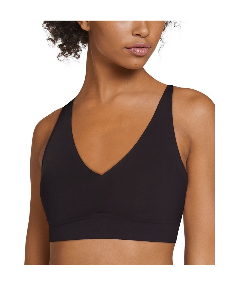 Women's Solid Seam-Free Smooth Light Support Bralette Black $12.85 Bras