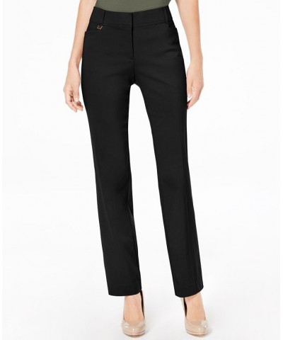 Regular and Short Length Curvy-Fit Straight-Leg Pants Black $15.89 Pants