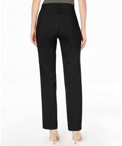 Regular and Short Length Curvy-Fit Straight-Leg Pants Black $15.89 Pants