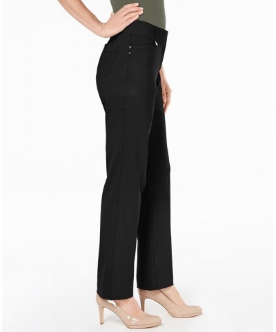 Regular and Short Length Curvy-Fit Straight-Leg Pants Black $15.89 Pants