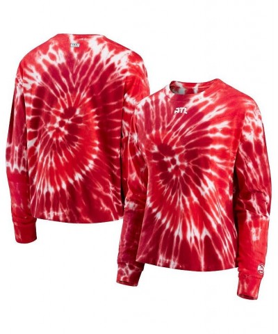 Women's Red Atlanta Hawks Tie-Dye Long Sleeve T-shirt Red $30.00 Tops