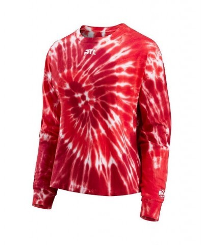 Women's Red Atlanta Hawks Tie-Dye Long Sleeve T-shirt Red $30.00 Tops