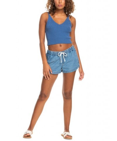 Juniors' Promise Me Cropped Tank Top Bijou Blue $16.68 Tops