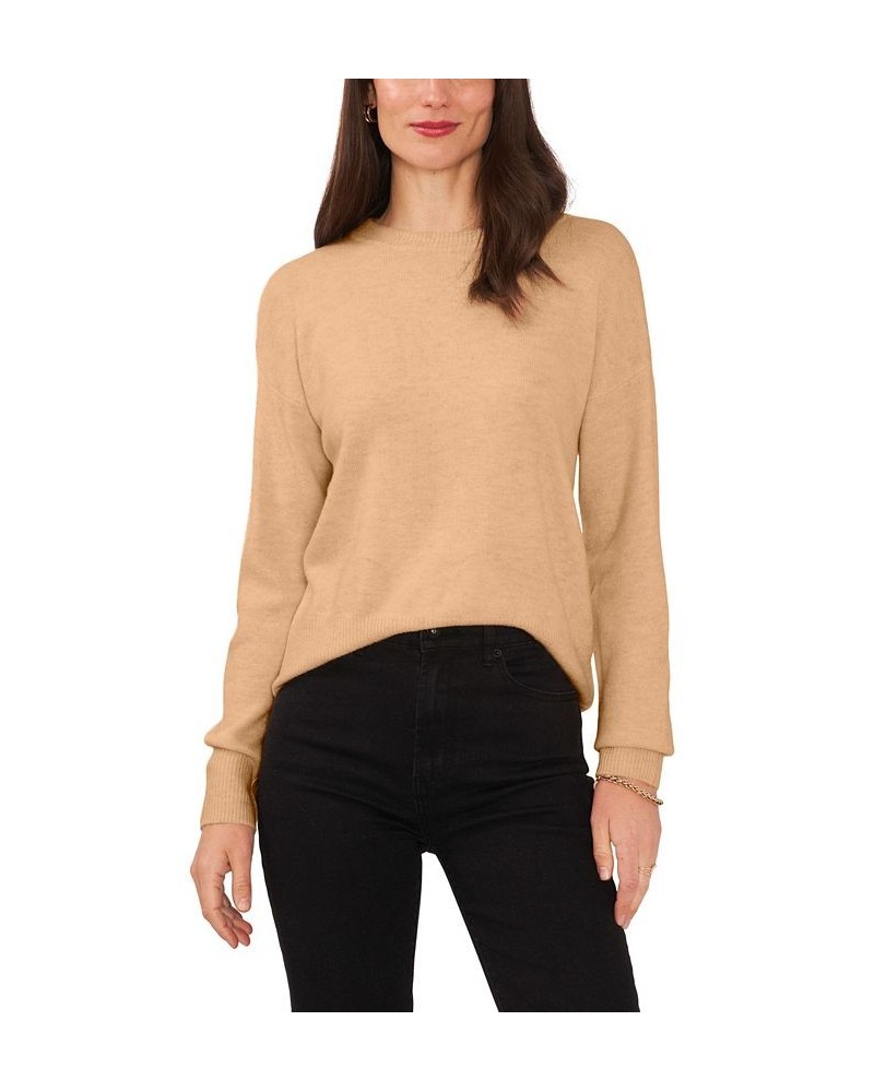 Women's Long Sleeve Cozy Wrap Sweater Brown $34.24 Sweaters