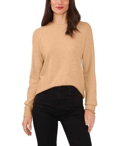 Women's Long Sleeve Cozy Wrap Sweater Brown $34.24 Sweaters