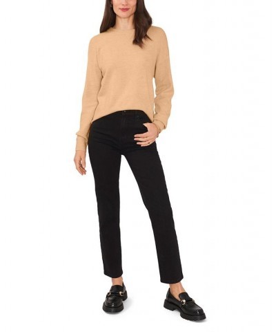 Women's Long Sleeve Cozy Wrap Sweater Brown $34.24 Sweaters