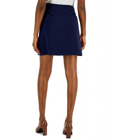 Women's Button Accented Flare Skirt Midnight Navy $40.59 Skirts