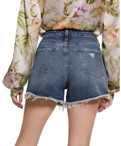 Women's Relaxed Cut-Off Denim Midi Shorts Coastal Blue $36.49 Shorts