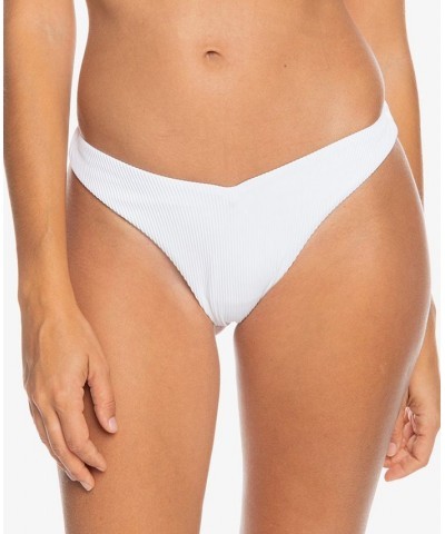 Juniors' Ribbed Underwire Bikini Top & Bottoms White $32.34 Swimsuits