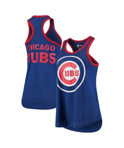 Women's Royal Chicago Cubs Team Logo Tater Racerback Tank Top Royal $18.40 Tops