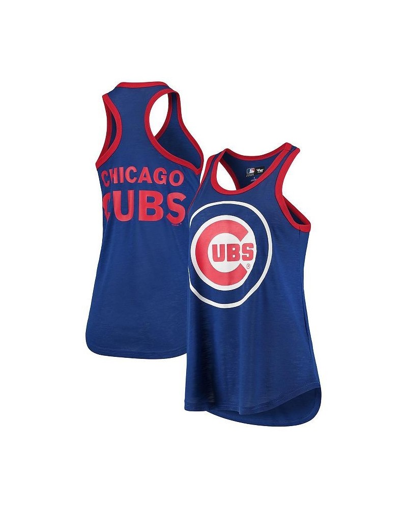 Women's Royal Chicago Cubs Team Logo Tater Racerback Tank Top Royal $18.40 Tops