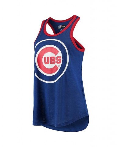 Women's Royal Chicago Cubs Team Logo Tater Racerback Tank Top Royal $18.40 Tops