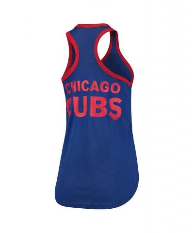 Women's Royal Chicago Cubs Team Logo Tater Racerback Tank Top Royal $18.40 Tops