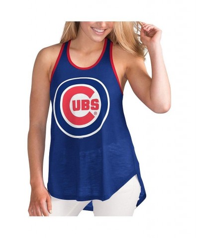 Women's Royal Chicago Cubs Team Logo Tater Racerback Tank Top Royal $18.40 Tops