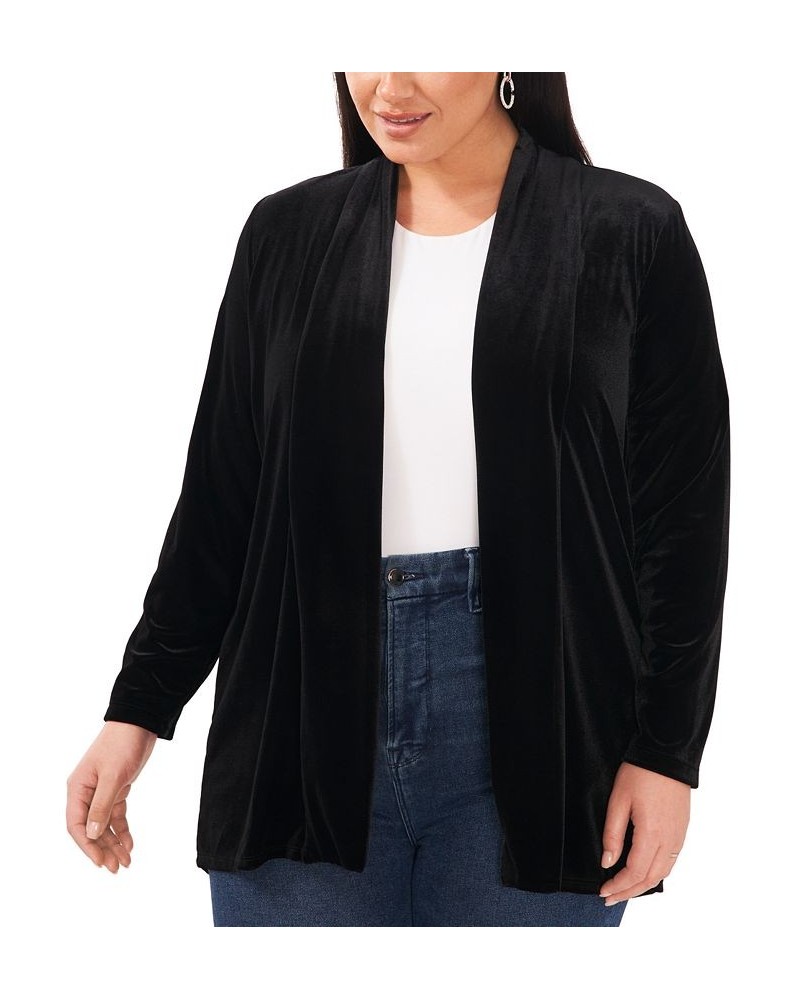 Plus Size Open-Front Long-Sleeve Cardigan Gray $24.09 Sweaters