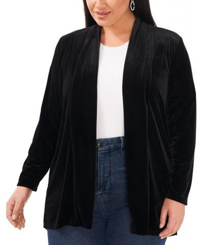 Plus Size Open-Front Long-Sleeve Cardigan Gray $24.09 Sweaters