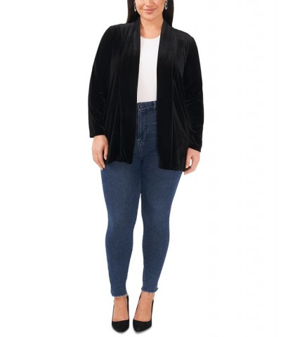 Plus Size Open-Front Long-Sleeve Cardigan Gray $24.09 Sweaters