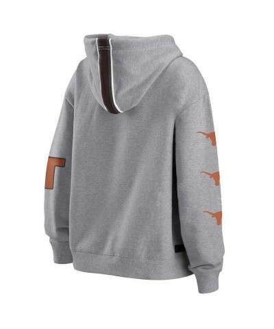 Women's Gray Texas Longhorns Mixed Media Full-Zip Hoodie Gray $44.10 Sweatshirts