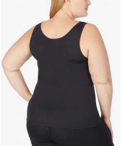 Plus Size SofTech Stretch Lace Detail Cami Black $12.00 Tops