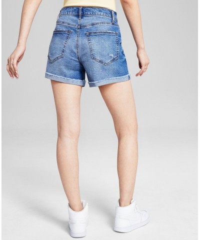 Women's Cuffed High-Rise Jean Shorts Dark Wash $18.92 Shorts