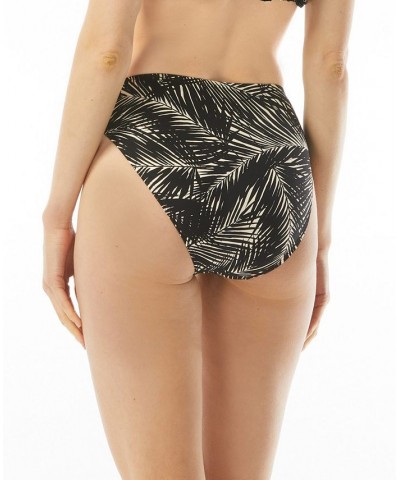 Women's High-Waist High-Cut Bikini Bottoms Black $31.68 Swimsuits