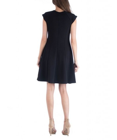 Scoop Neck A-Line Dress with Keyhole Detail Black $16.38 Dresses