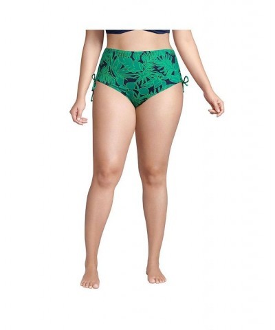 Women's Plus Size Adjustable High Waisted Bikini Swim Bottoms Black $36.69 Swimsuits