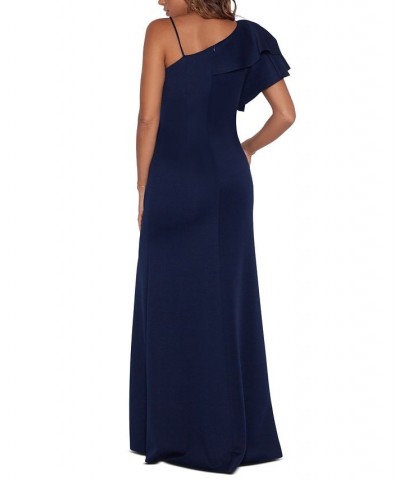 Ruffled One-Shoulder Gown Midnight $90.65 Dresses