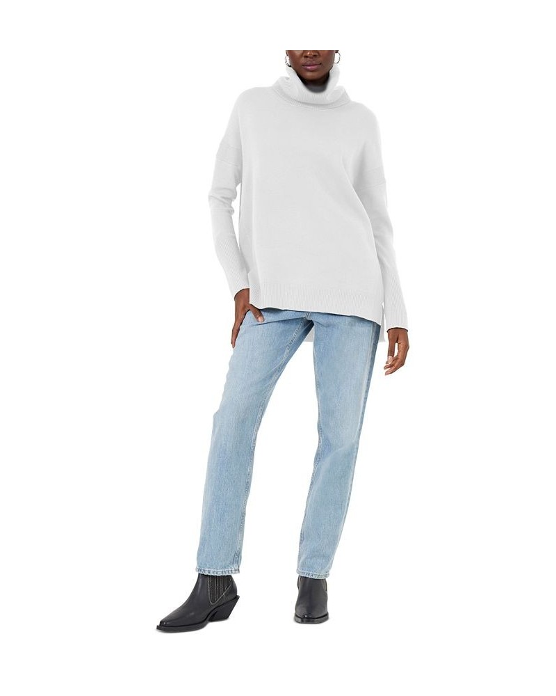 Women's Ribbed Cowlneck Sweater White $19.82 Sweaters