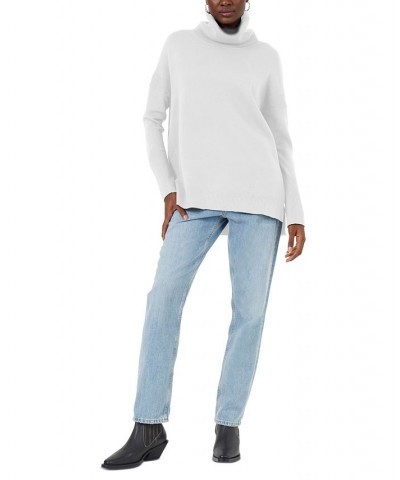 Women's Ribbed Cowlneck Sweater White $19.82 Sweaters