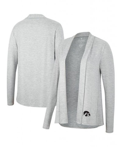 Women's Heathered Gray Iowa Hawkeyes Charlton Open Cardigan Heathered Gray $24.20 Sweaters