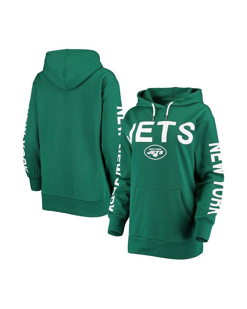 Women's Green New York Jets Extra Point Pullover Hoodie Green $28.67 Sweatshirts