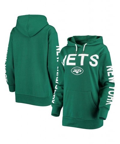 Women's Green New York Jets Extra Point Pullover Hoodie Green $28.67 Sweatshirts