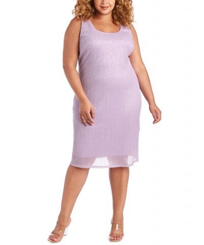 R&M Richards Plus Size Sleeveless Metallic Dress and Jacket Pink $64.50 Dresses