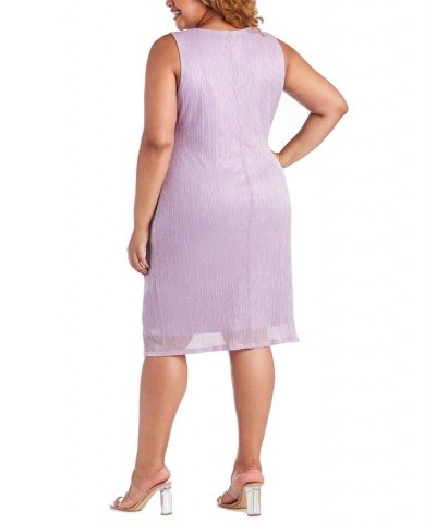 R&M Richards Plus Size Sleeveless Metallic Dress and Jacket Pink $64.50 Dresses