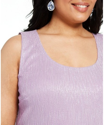 R&M Richards Plus Size Sleeveless Metallic Dress and Jacket Pink $64.50 Dresses